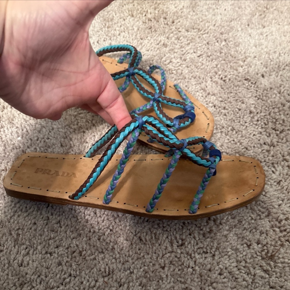 Prada Sandals Braided Leather Size 39 Size 9